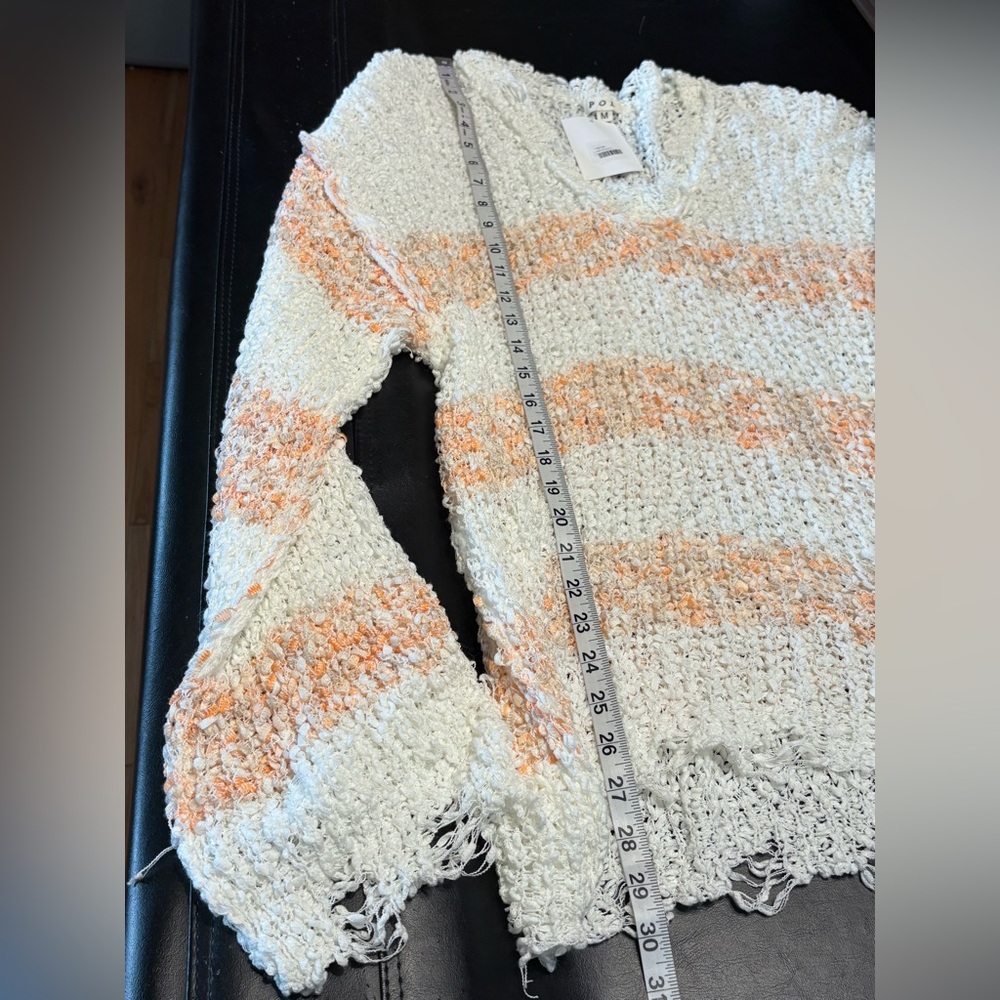 POL Crochet peach and white Oversized Comfy Sweater NWT size Medium - Picture 12 of 15